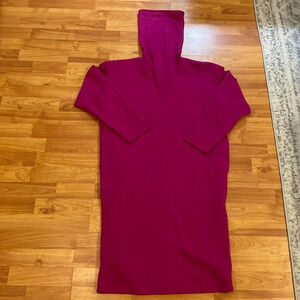 Vintage Saint Laurent Magenta Wool Double Lined Dress